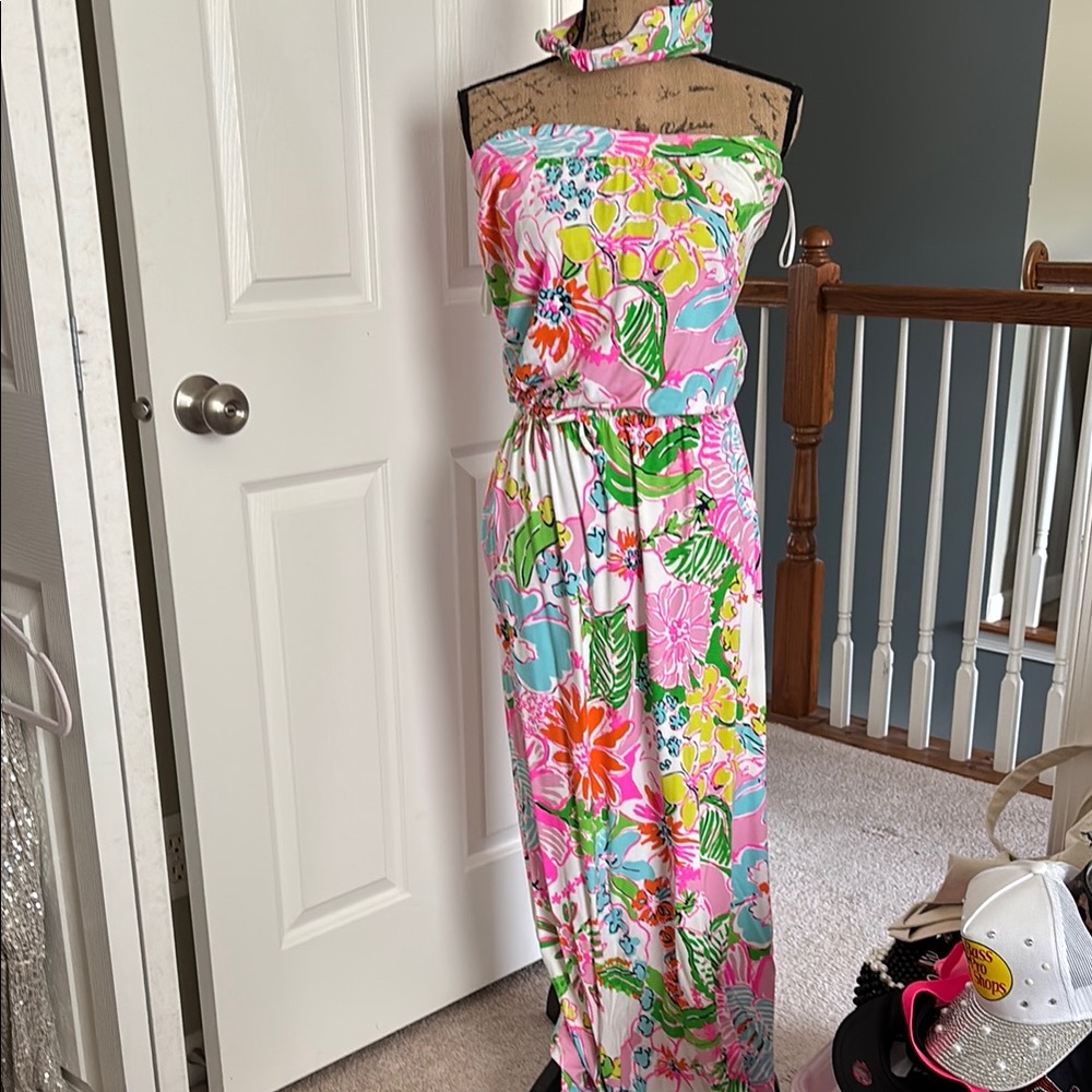 Lilly Pulitzer for Target Tropical Print Strapless Dress